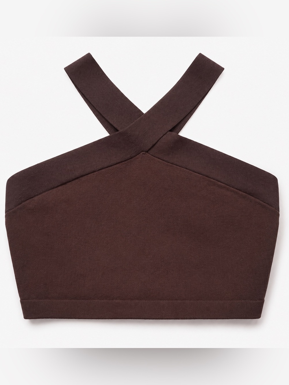 Babaton Sculpt Knit Criss Cross Cropped Tank – Mocha Brown – Size Large - Picture 7 of 10